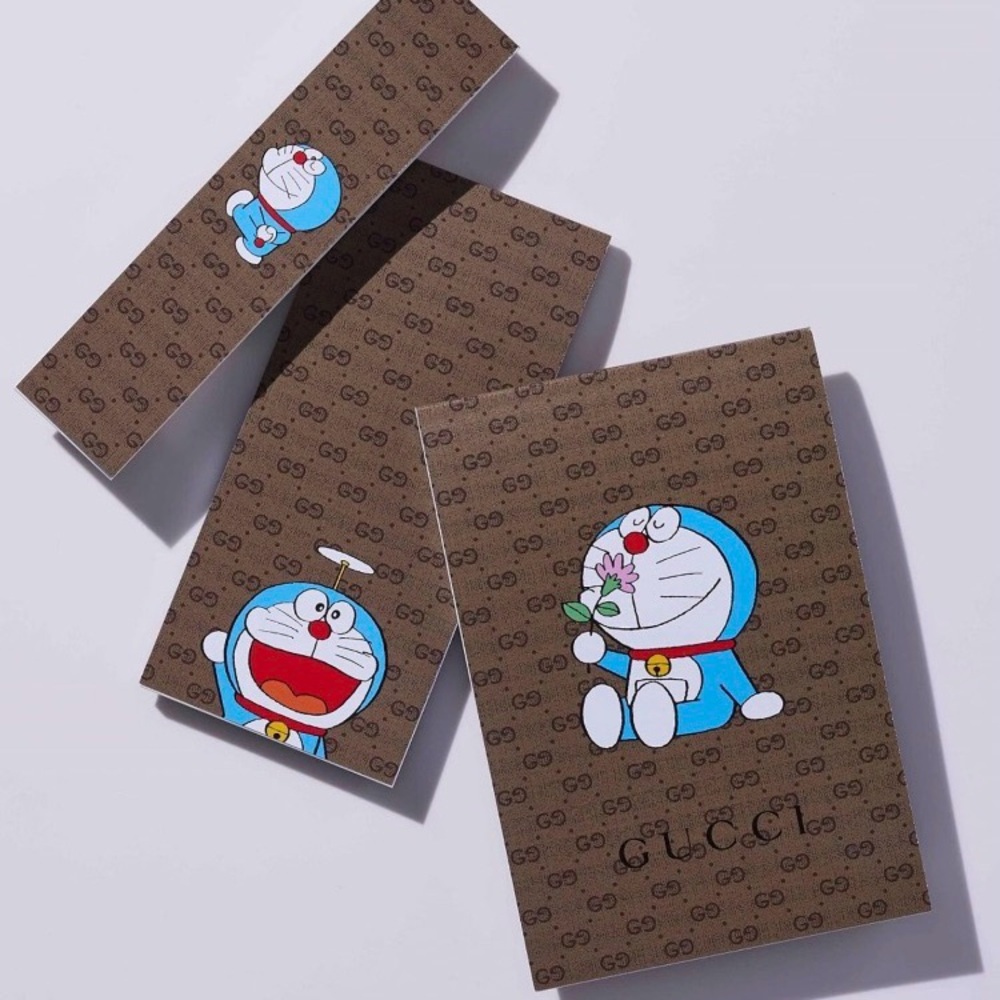 Gucci Brown Notepads Cartoon Design Doraemon.